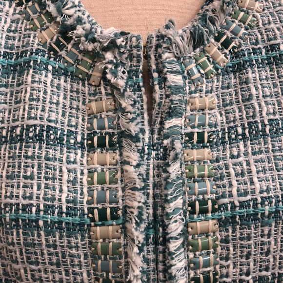 Embellished Chico’s Size 2-US 12/14 Tweed Jacket - Picture 3 of 7